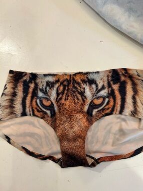 Tiger Face Hipster Briefs - Orange & Black Animal Print